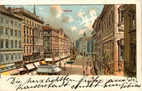 Gruss aus Wien - Graben - Litho -640568