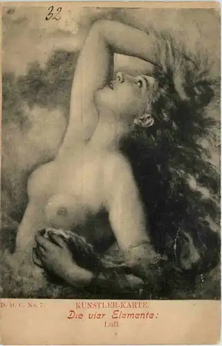 Künstler AK die vier Elemente - Erotik -642920