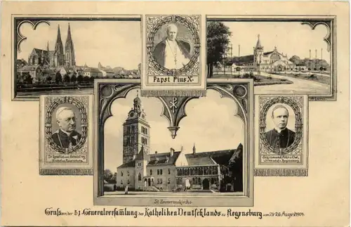 Regensburg - Gruss von der 51. Generalversammlung der Katholiken -643356