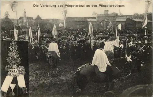 Pfingstritt Kötzting - Die Verteilung des Pfingstkränzl -643380