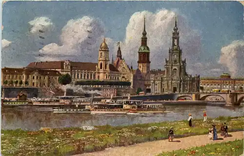 Dresden, Ständehaus, Schloss und Kath. Hofkirche -531022