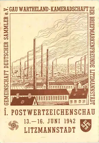 Litzmannstadt - 1. Postwertzeichenschau 1942 - Privatganzsache -643776