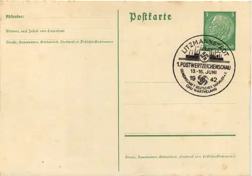 Litzmannstadt - 1. Postwertzeichenschau 1942 - Privatganzsache -643776