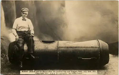 Bobby Leach - Barrrel after his trip over Niagara Falls 1911 -643832