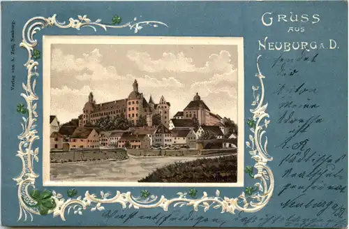 Gruss aus Neuburg a. D. - Litho Prägekarte -643842
