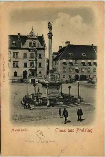 Gruss aus Freising - Mariensäule - Prägekarte -643844