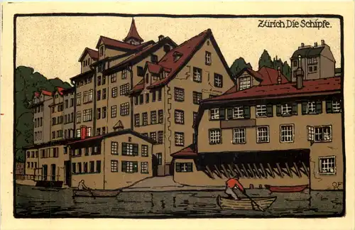 Zürich - Die Schipfe - Steinzeichnung -643870