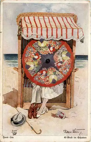 Künstler AK Hans Leu - 40 Grad im Schatten -643936