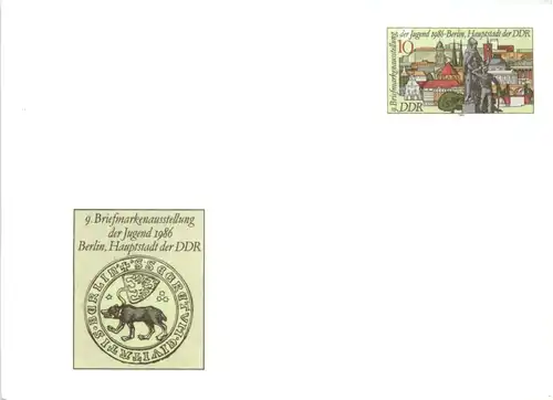 DDR - Berlin - 9. Briefmarkenausstellung 1986 - Ganzsache -494802