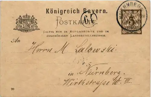 Ganzsache Nürnberg 1900 -633606