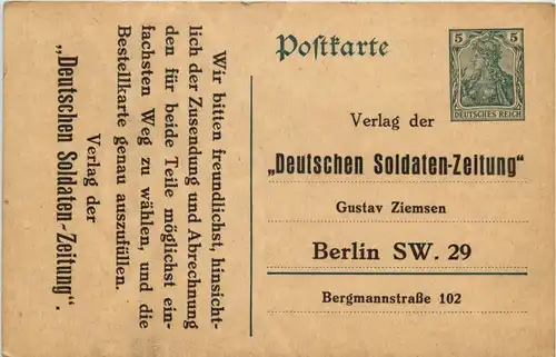 Deutsche Soldaten Zeitung 1913 - Ganzsache -643192