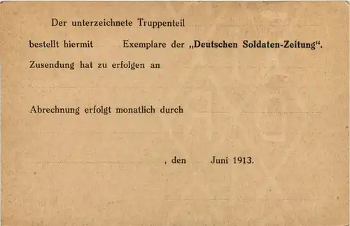 Deutsche Soldaten Zeitung 1913 - Ganzsache -643192