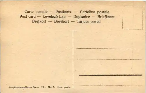 Künstler AK - Simplicissimus Karte Serie 9 No. 6 -644046