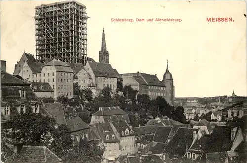 Meissen - Schlossberg Dom mit Gerüst -644160