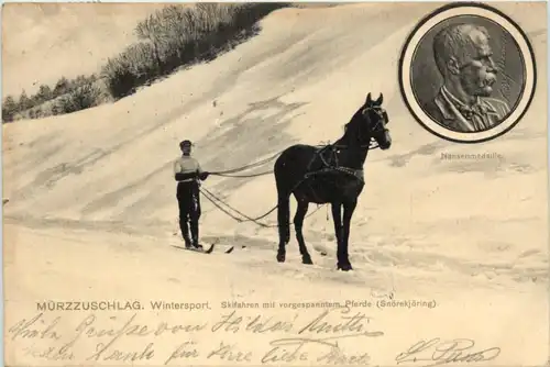Mürzzuschlag - Wintersport - Skifahren mit Pferd -644162