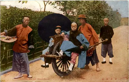 China - Chinese boy an Wheel Banow -644346