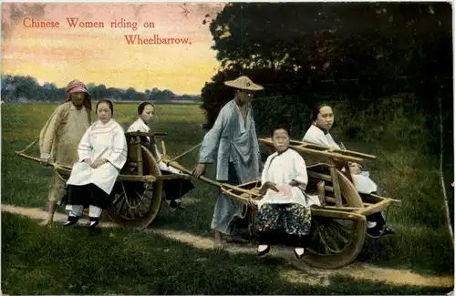 China - Chinese Women riding on Wheelbarrow -644380