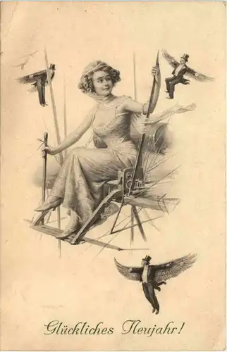 Neujahr - Frau im Flugzeug -644552