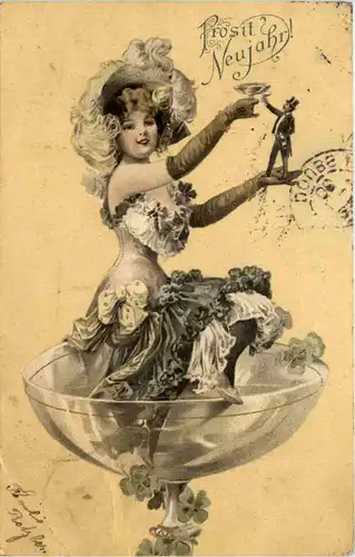 Neujahr - Frau in Sektglas -644554