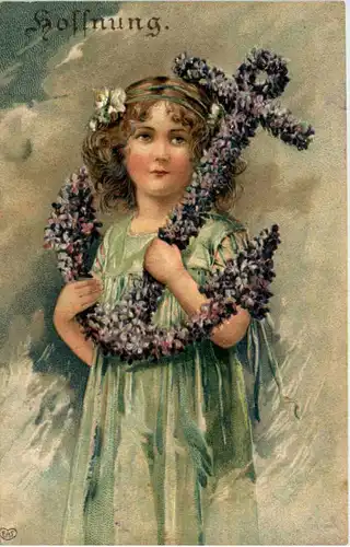 Hoffnung - Kind mit Schiffsanker - Prägekarte -644954