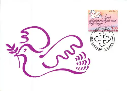 Fürstentum Liechtenstein - Erstausgabebrief 1995 -294394