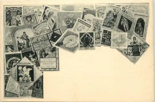 Briefmarken auf Ansichtskarten -645114