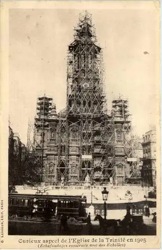 Paris - Curieux aspect de l Eglise de la Trinite en 1905 -645256