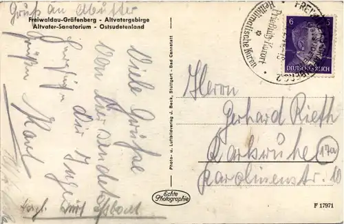 Altvater Sanatorium Freiwaldau - Ostsudetenland -645446