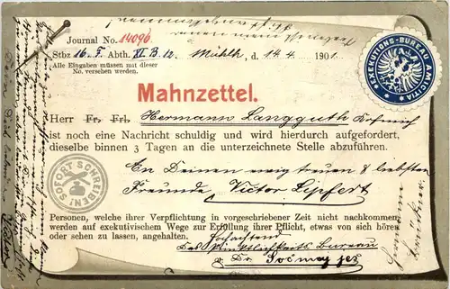 Mahnzettel - Glückwunsch -645568