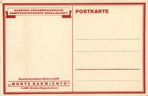 Doppelschrauben Motorschiff Monte Sarmiento - Nordlands Reise 1926 -645610