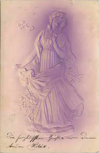 Frau - Prägekarte -645922