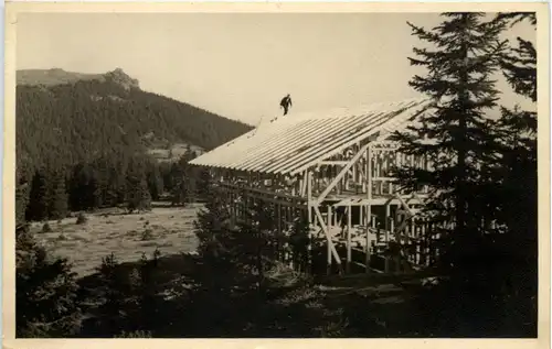 Bau der Chamer Hütte am Kleinen Arber -646056