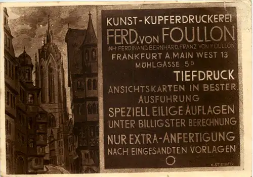 FRankfurt - Kupferdruckerei Ansichtskarten Ferd. von Foullon -646672