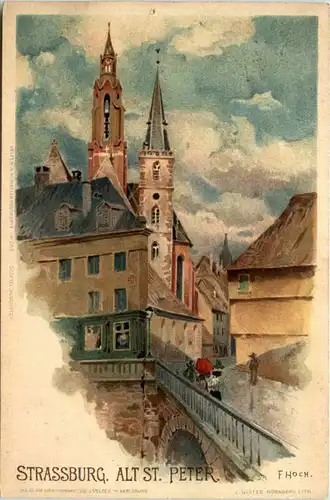 Strassburg - Alt St. Peter - Litho -646730