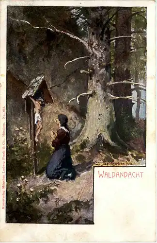 Künstler AK Splitgerben - Waldandacht -646834