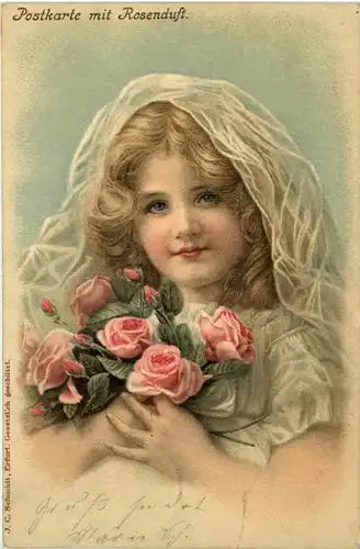 Kind mit Blumen - Duftkarte -646858
