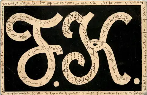 Buchstaben Karte F.K. -647398