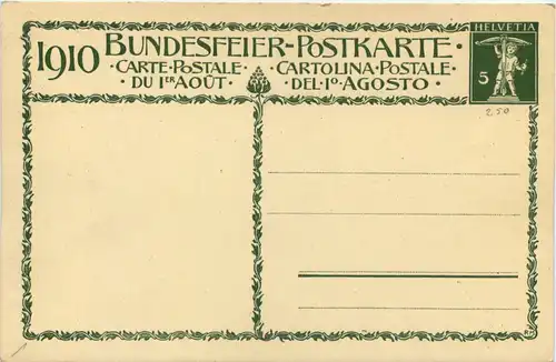 Bundesfeier Postkarte 1910 -647268