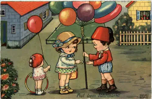 Künstler AK Margret Boriss - auf dem Jahrmarkt -648166