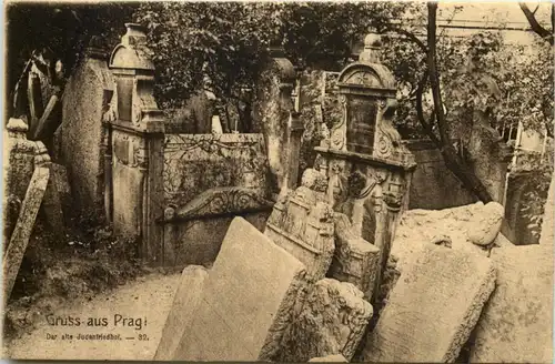 Gruss aus Prag - Der alte Judenfriedhof - Judaika -648252