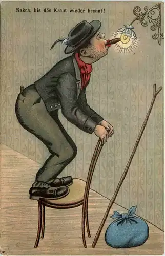 Humor - Sakra bis dös Kraut wieder brennt - Rauchen -648270