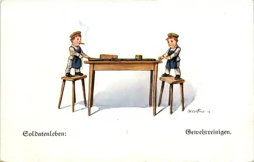 Künstler AK Ad. Hoffmann - Gewehrreinigen -648426