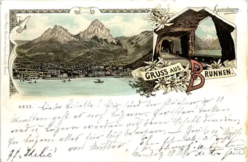 Gruss aus Brunnen - Litho -639766