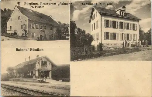 Rümikon - Schulhaus Bahnhof Restaurant Salmen -639896