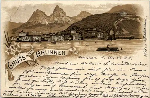 Gruss aus Brunnen - Litho -639768
