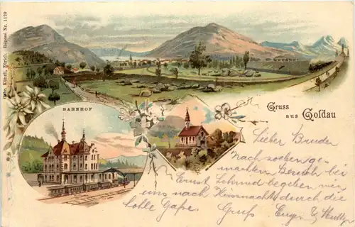 Gruss aus Goldau - Litho -639758