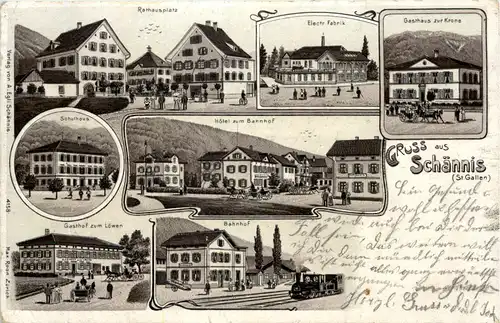 Gruss aus Schännis - Litho - St. Gallen -641360