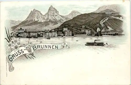 Gruss aus Brunnen - Litho -639788