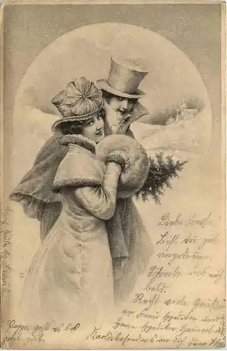 Liebespaar im Schnee -648880