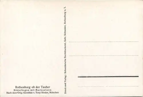 Rothenburg ob der Tauber - Künstler AK Tony Binder -649010